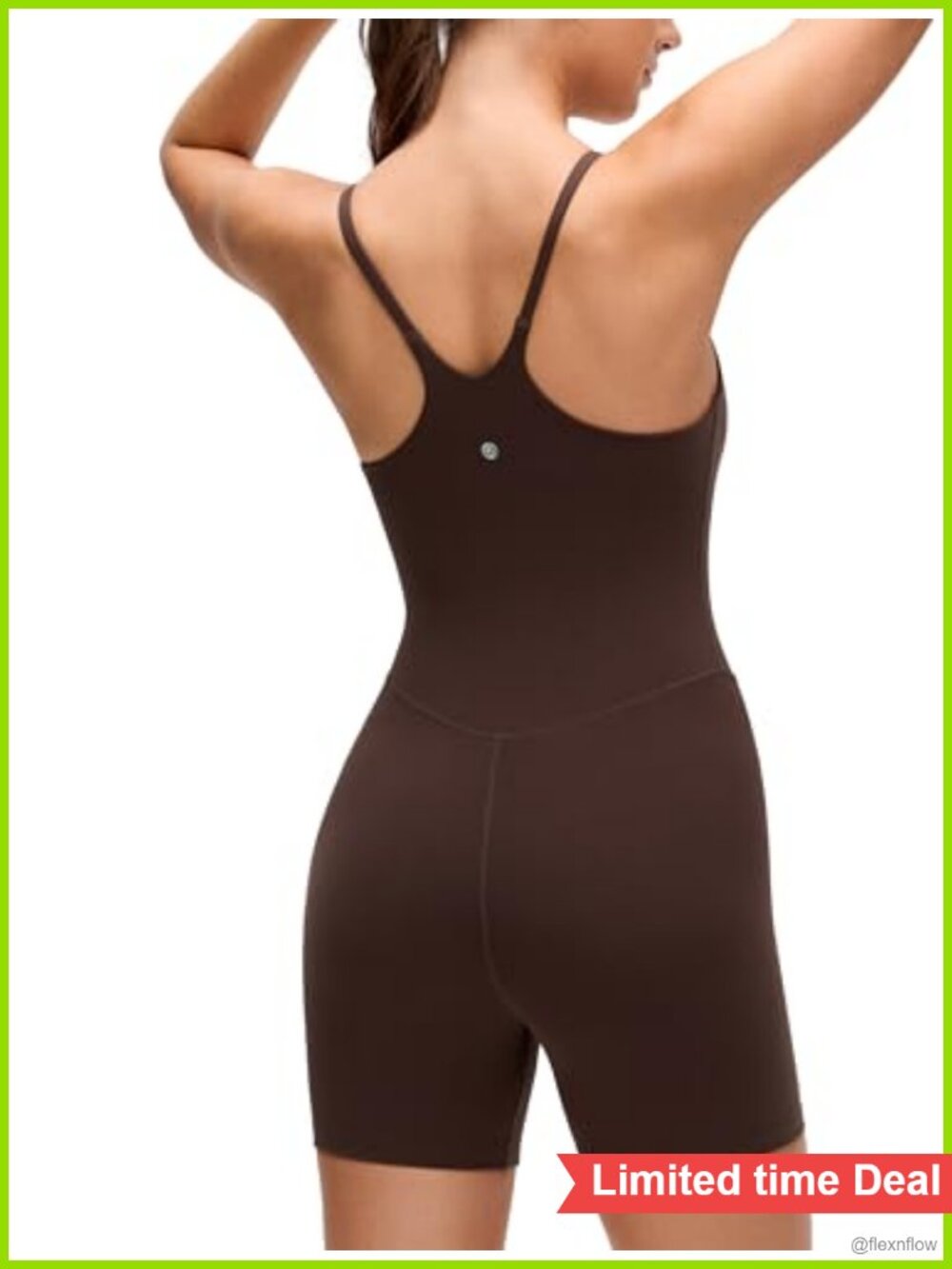Butterluxe Cross Back Yoga Romper with Built-in Pads and 5 Inch Shorts